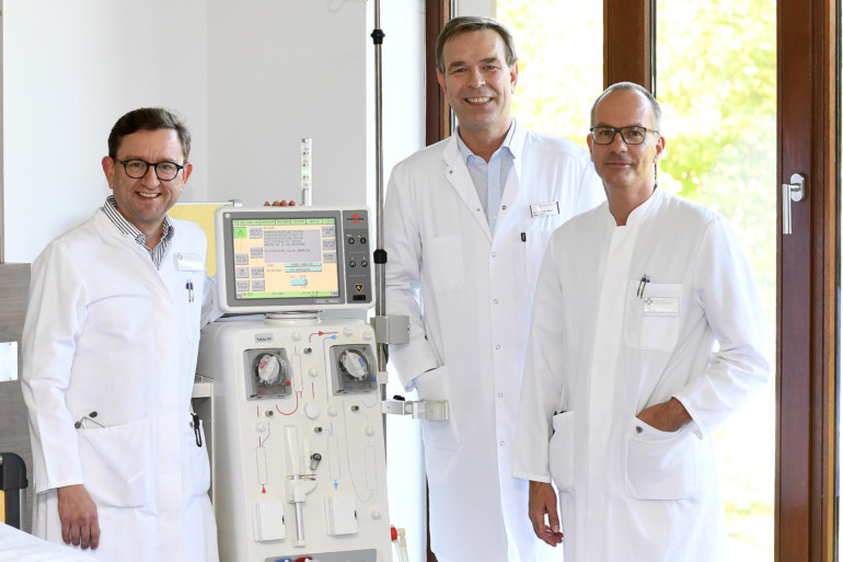 Intensive Zusammenarbeit für Herz und Niere: Dmitri Braun, Dr. Dirk Steffan und Dr. Norbert Bayer (v.l.).